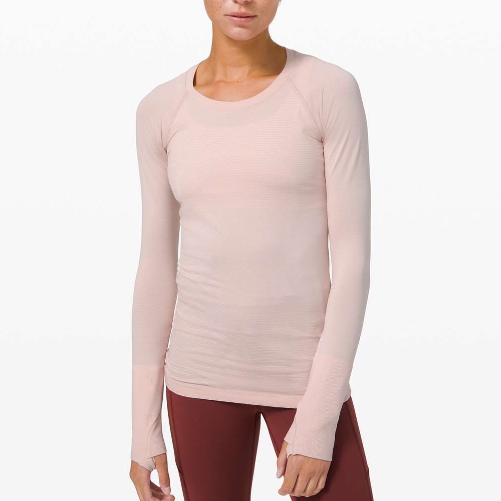 Lululemon Swiftly Tech Long Sleeve 2.0 Feather Pink size 10